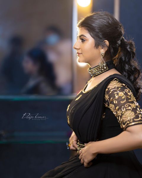 Gabriella charlton hot latest black lehenga dress photoshoot