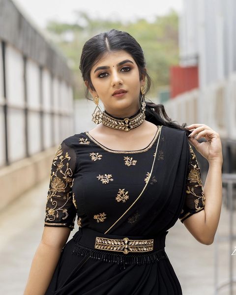 Gabriella charlton hot latest black lehenga dress photoshoot