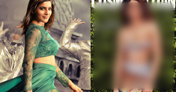 Samantha hot posing for magazine cover page