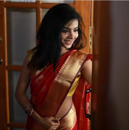 Pavithra lakshmi hot saree photoshoot stills viral