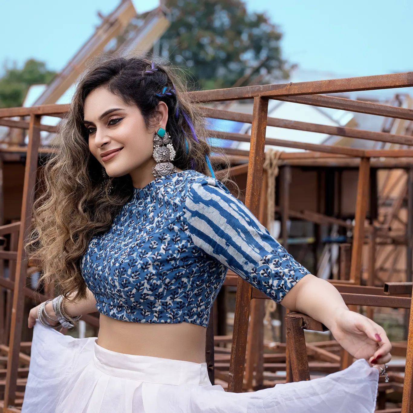Shrutika arjun hot photos in modern crop top and skirt