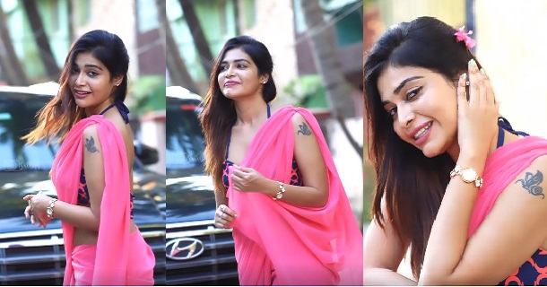 Dharsha gupta hot video in glamour blouse and transparent saree