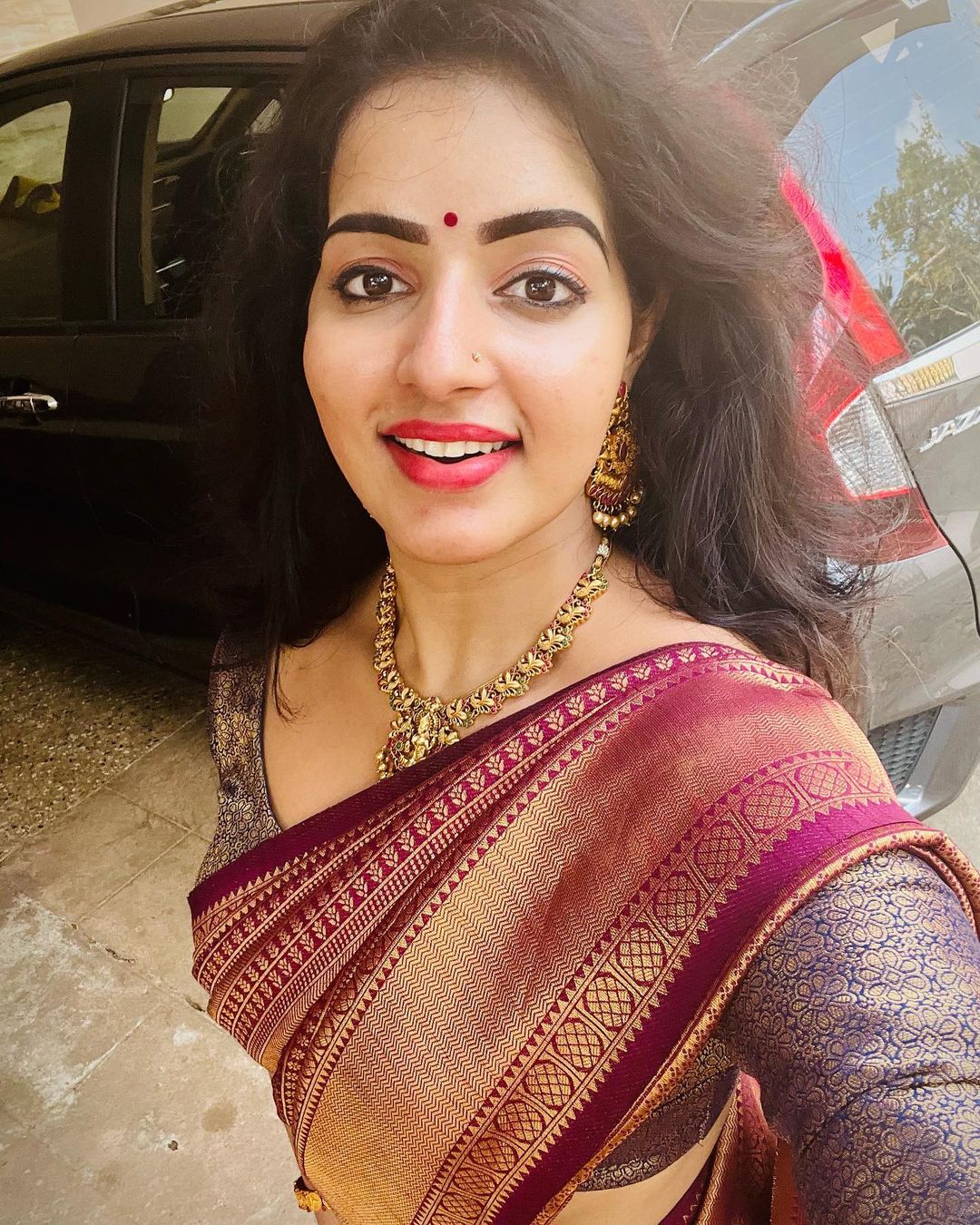 Malavika menon hot saree traditional look beautiful pics viral