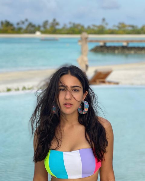 Sara alikhan hot photoshoot stills in bikini dress