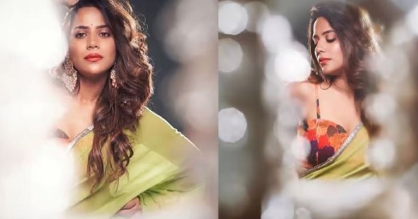 Aiswarya dutta hot grand dress posing in glamour still gallery pics latest