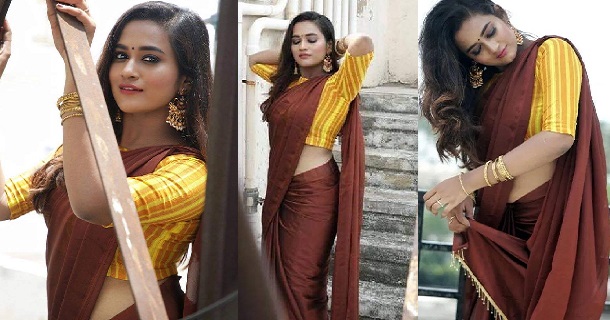 Kavya arivumani hot photos in short trouser and tight fit modern dress