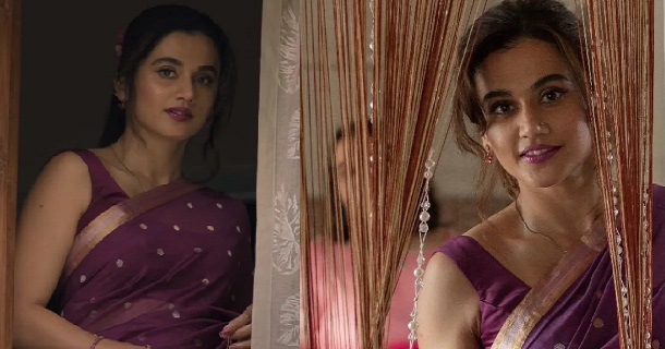 Tapsee pannu hot photos saree with overcoat gallery pics