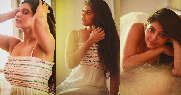 Athulya ravi hot latest orange slip and jean stylish look kollywood actress pic