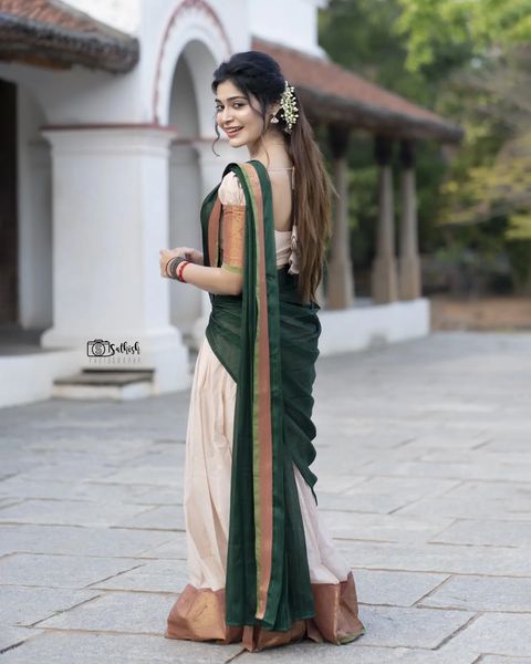 Dharsha gupta hot in half saree complete traditional impressing her followers