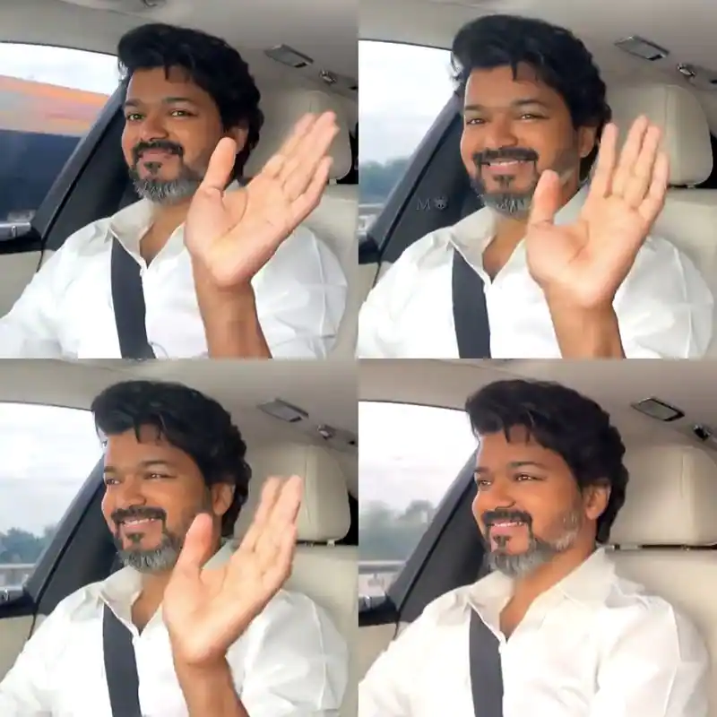 Vijaycar ride in his rolls royce with beast team members viral video