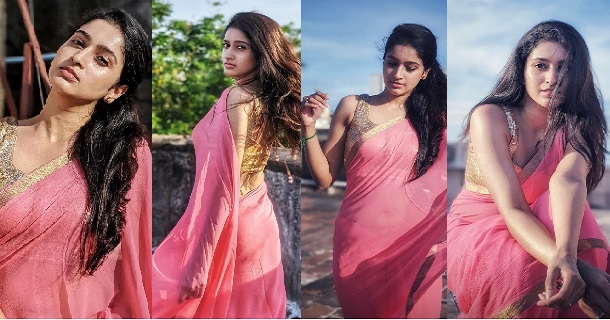 Tanya ravichandran hot latest short golden gown photos