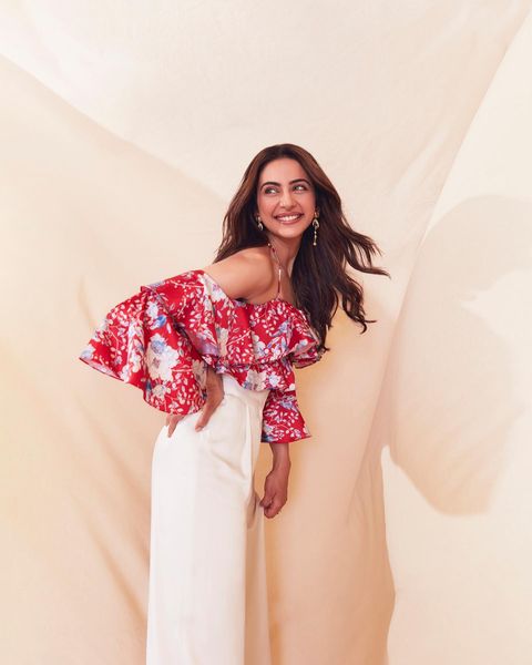 Rakul preet singh hot half sleeve modern dress photoshoot