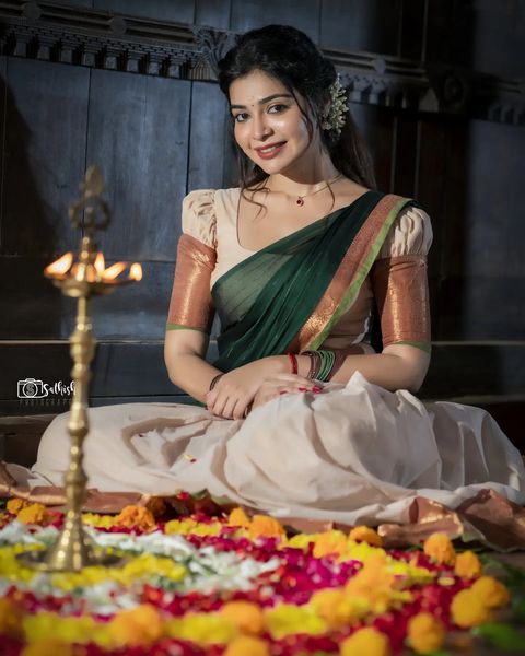 Dharsha gupta hot video in half saree for tamil new year