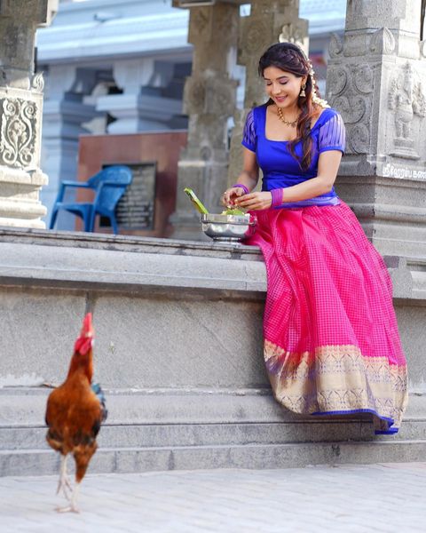 Sakshi agarwal hot posing in traditional outfit in temple
