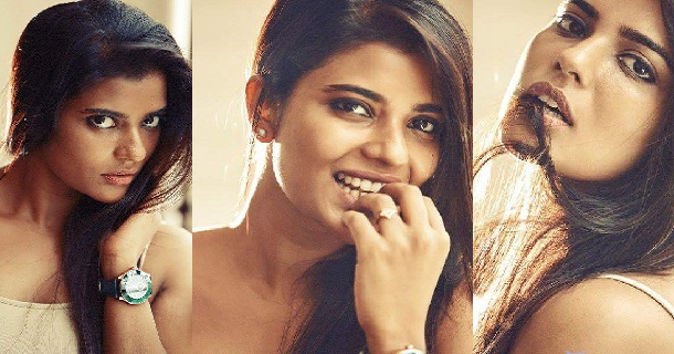 Aiswarya rajesh hot low neck white chudithar dress stills posted on social media