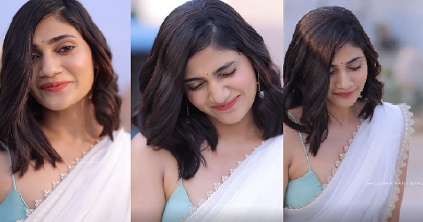 Losliya hot photos in short pink dress photoshoot social media trending