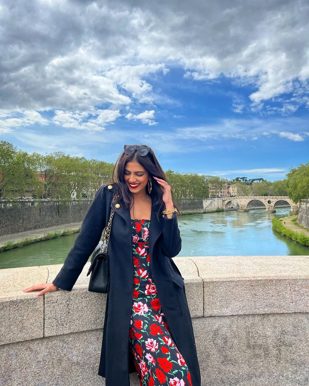 Malavika mohanan hot foreign trip photos overcoat on maxi dress