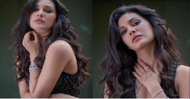 Amyra dastur hot royal look stylish coat and pant photoshoot