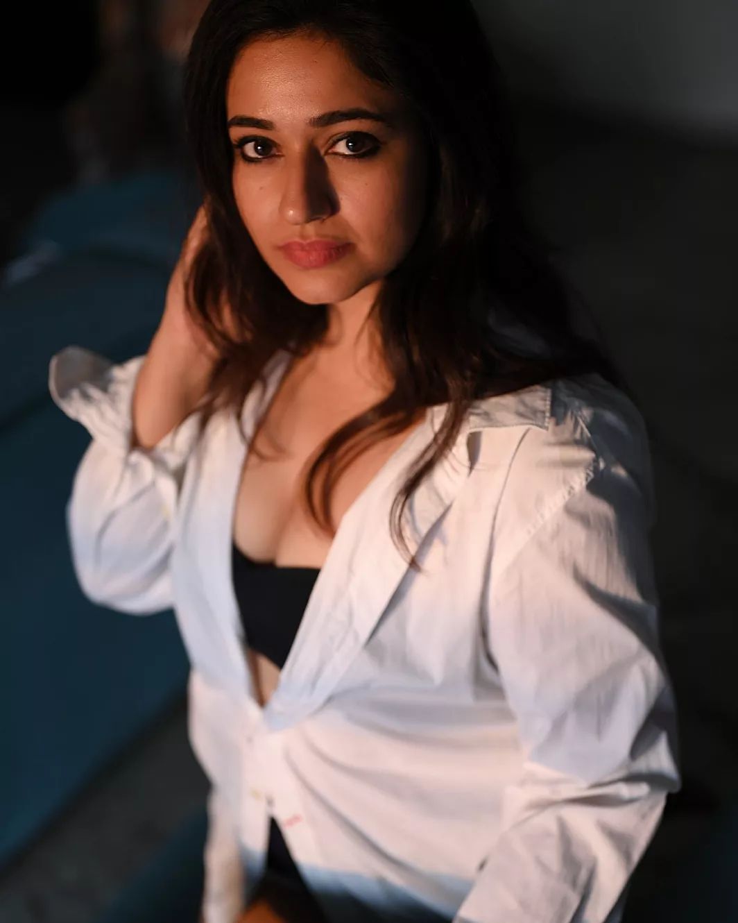 Poonam bajwa hot show unbuttoned shirt photoshoot getting viral