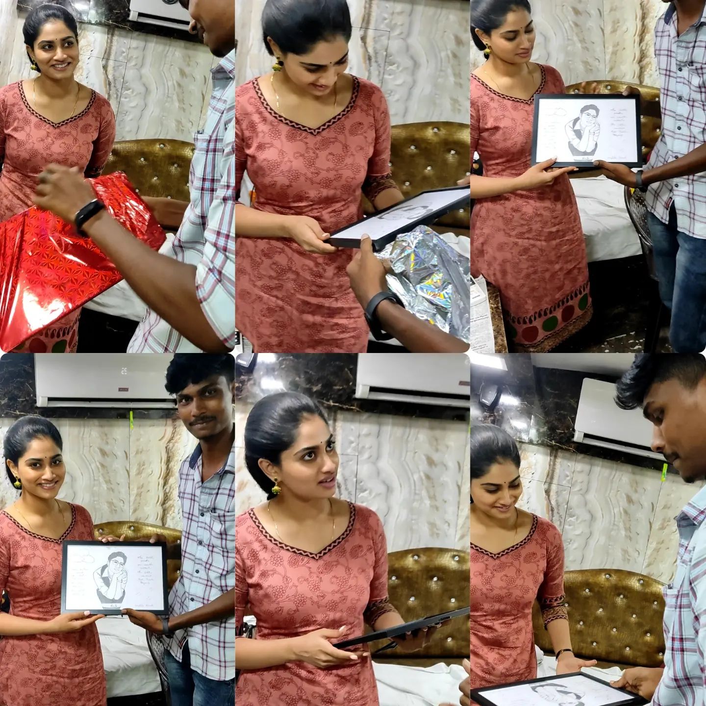 Fan gifts shivani narayanan drawing her portrait with his own poem video and photos getting viral
