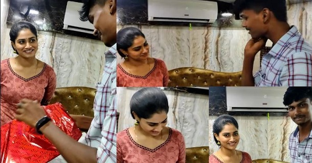 Fan gifts shivani narayanan drawing her portrait with his own poem video and photos getting viral