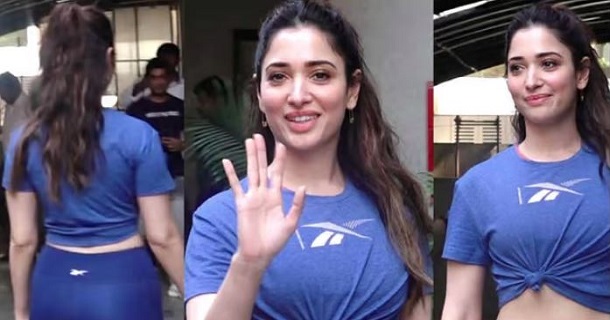 Tamanna bhatia hot casual photos navel show clicks viral