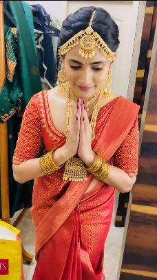 Losliya bridal look video posted on instagram