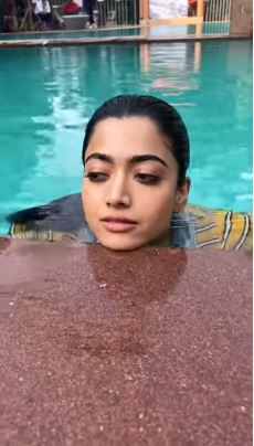 Rashmika mandanna hot funny video in swimming pool