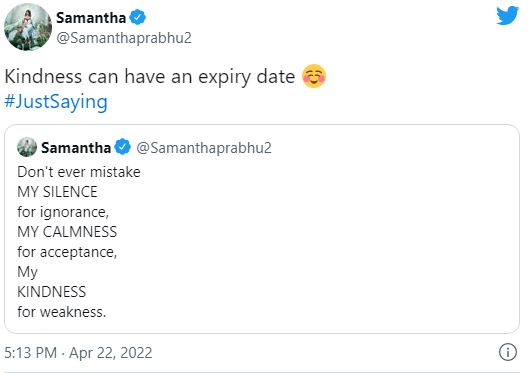 Samantha tweets about expiry date does it is for naga chaitanya second marriage
