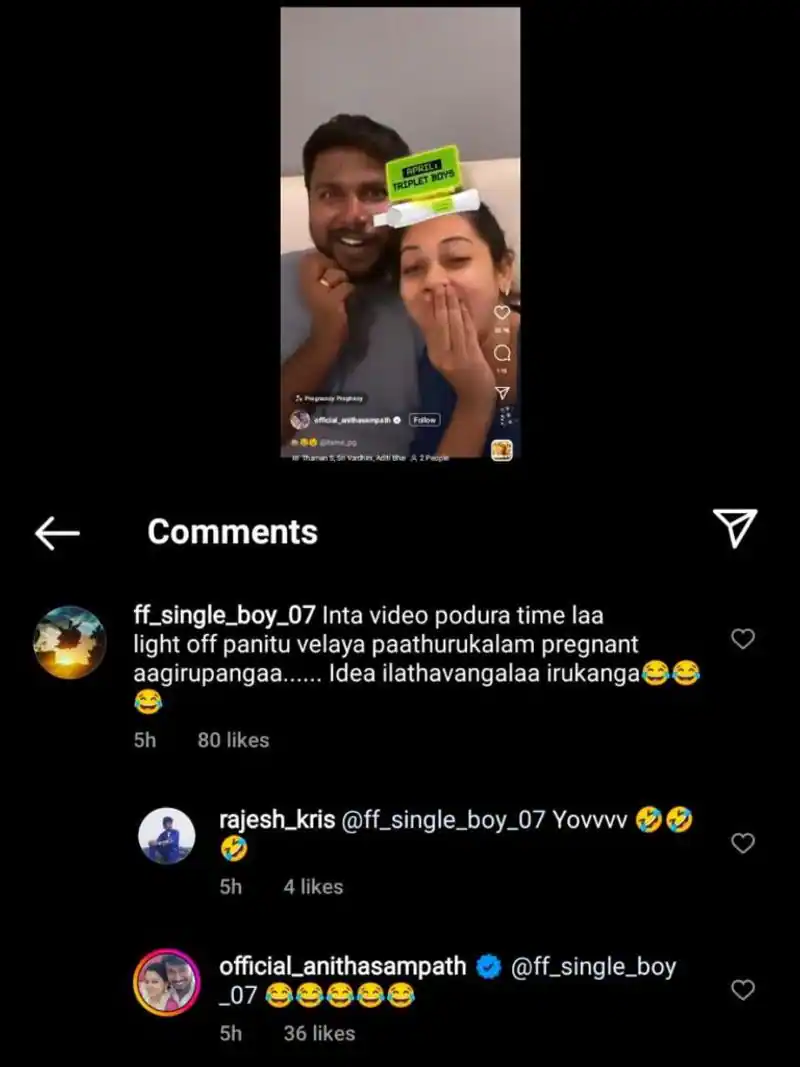 Anitha sampath smart answer for double meaning comment getting viral