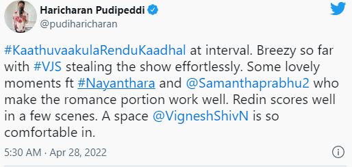 Kaathuvaakula rendu kadhal live positive reviews shared on twitter