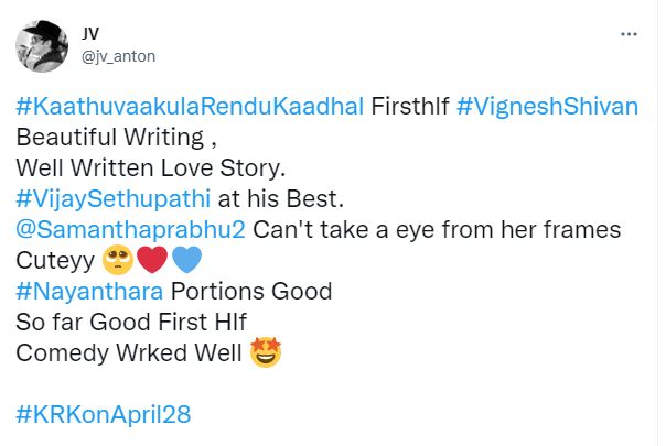 Kaathuvaakula rendu kadhal live positive reviews shared on twitter