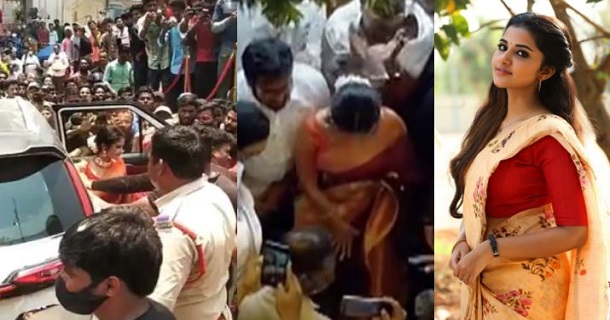 Anupama parameswaran car punture by her fans for not allowing selfie