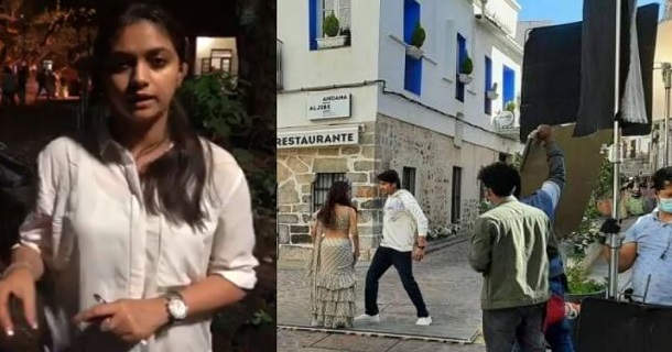 Keerthy suresh hit mahesh babu in shooting accidentally