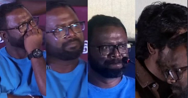 Arunraja kamaraj crying on stage thinking his wife on nenjuku needhi audio launch show