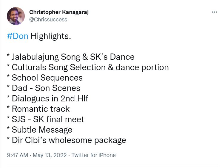 Actor Sivakarthikeyan Don Tamil Movie Review Today