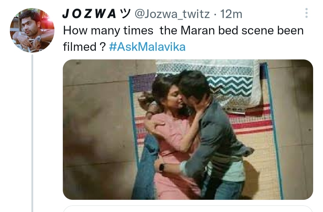 Malavika mohanan answers simply to fan who asked indirect question