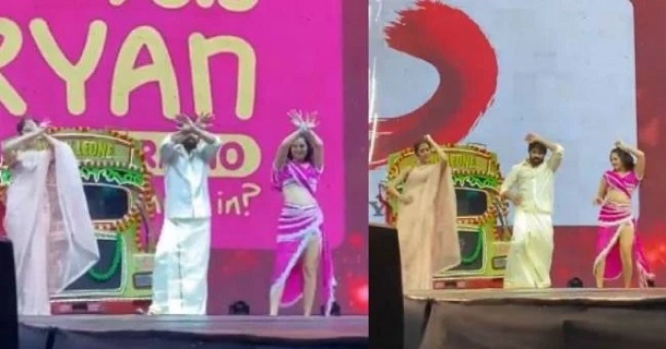 Jonita gandhi and sunny leone performs arabic kuthu on behindwoods stage