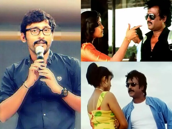 Rajini fans cornering rj balaji for his college speech on rajini films