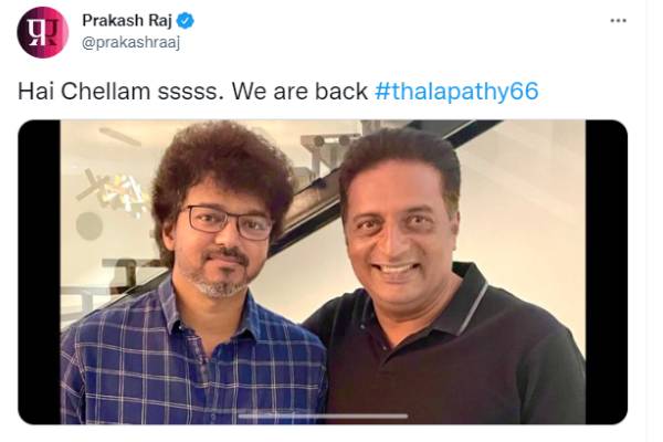 Vijay double look in different photos getting viral from thalapathy66 vijay latest look with prakash raj photo