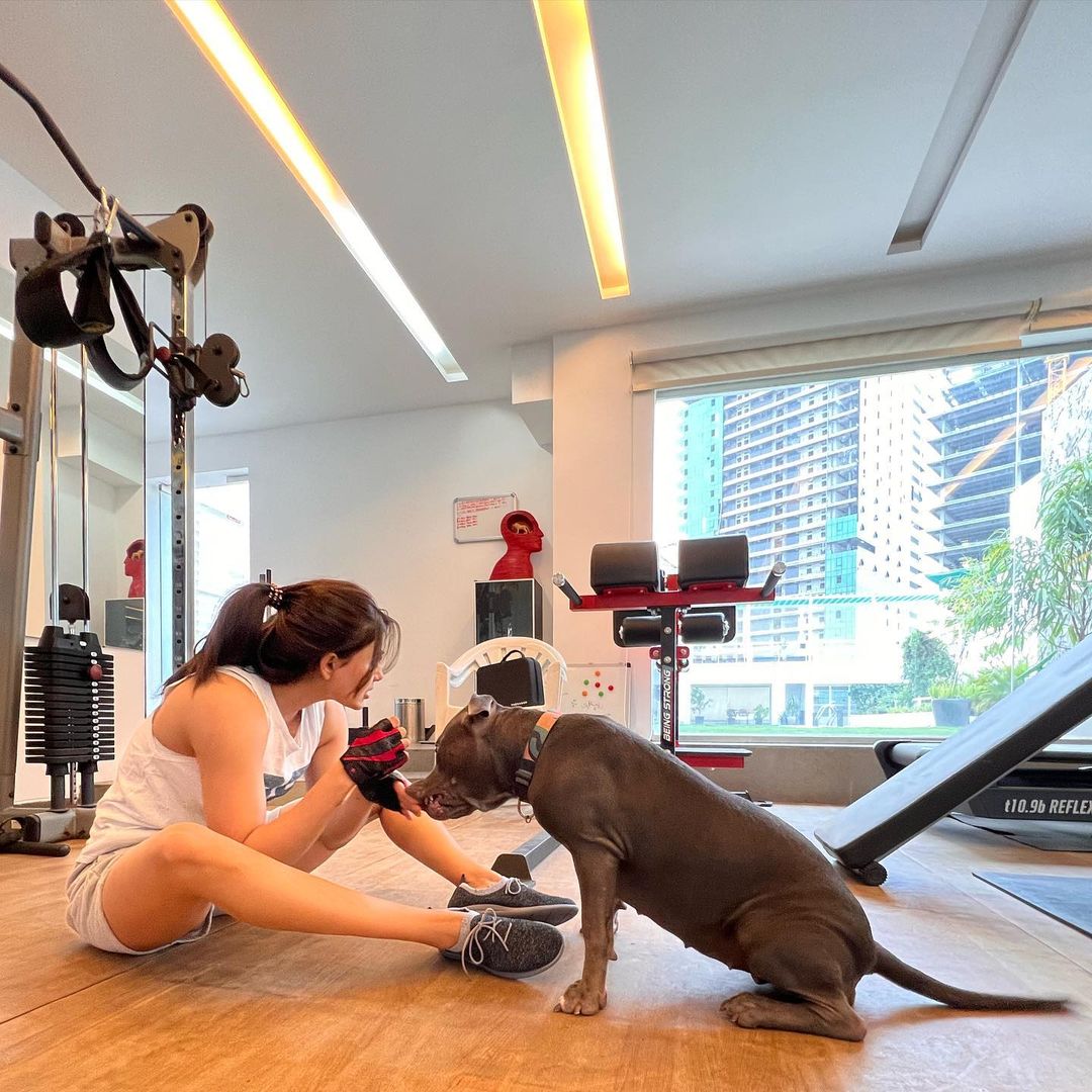 Samantha answers for a fan tweet about her pet dogs