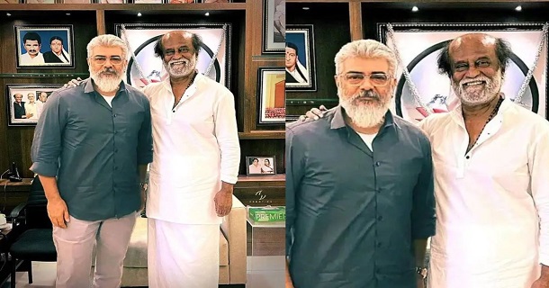 Ajith and rajinikanth sudden meet photo viral on social media