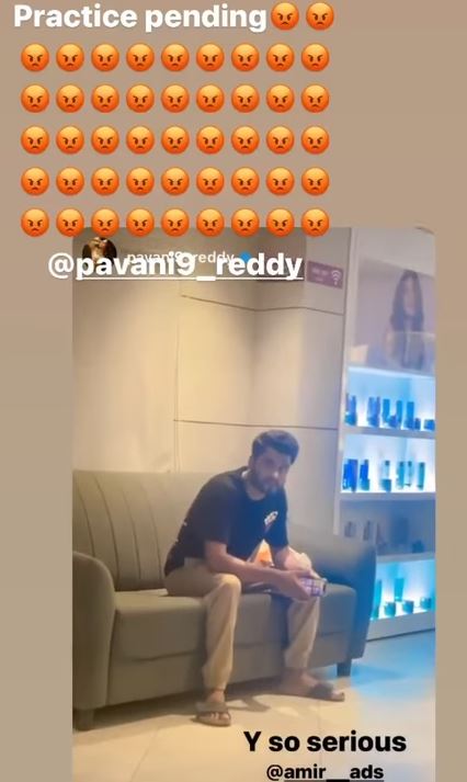 Amir getting angry on pavani reddy