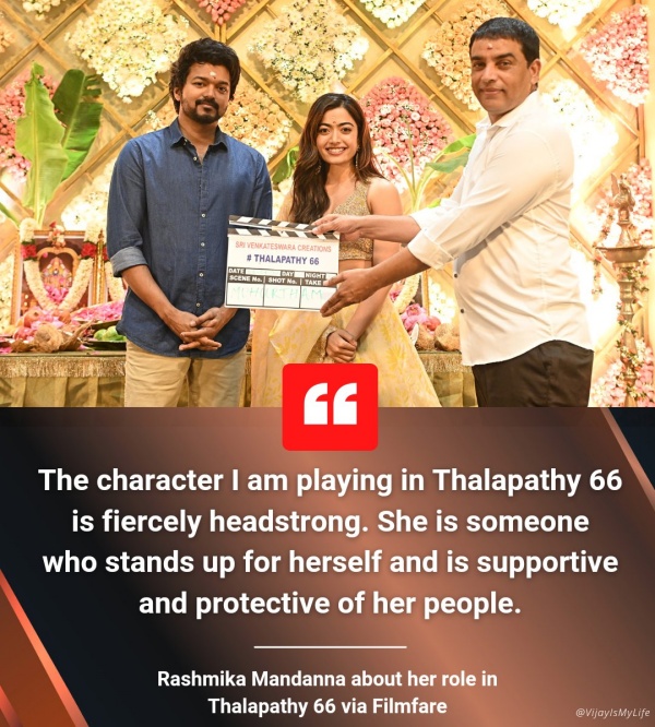 Rashmika about fan girl moment she felt in thalapthy66 shooting spot