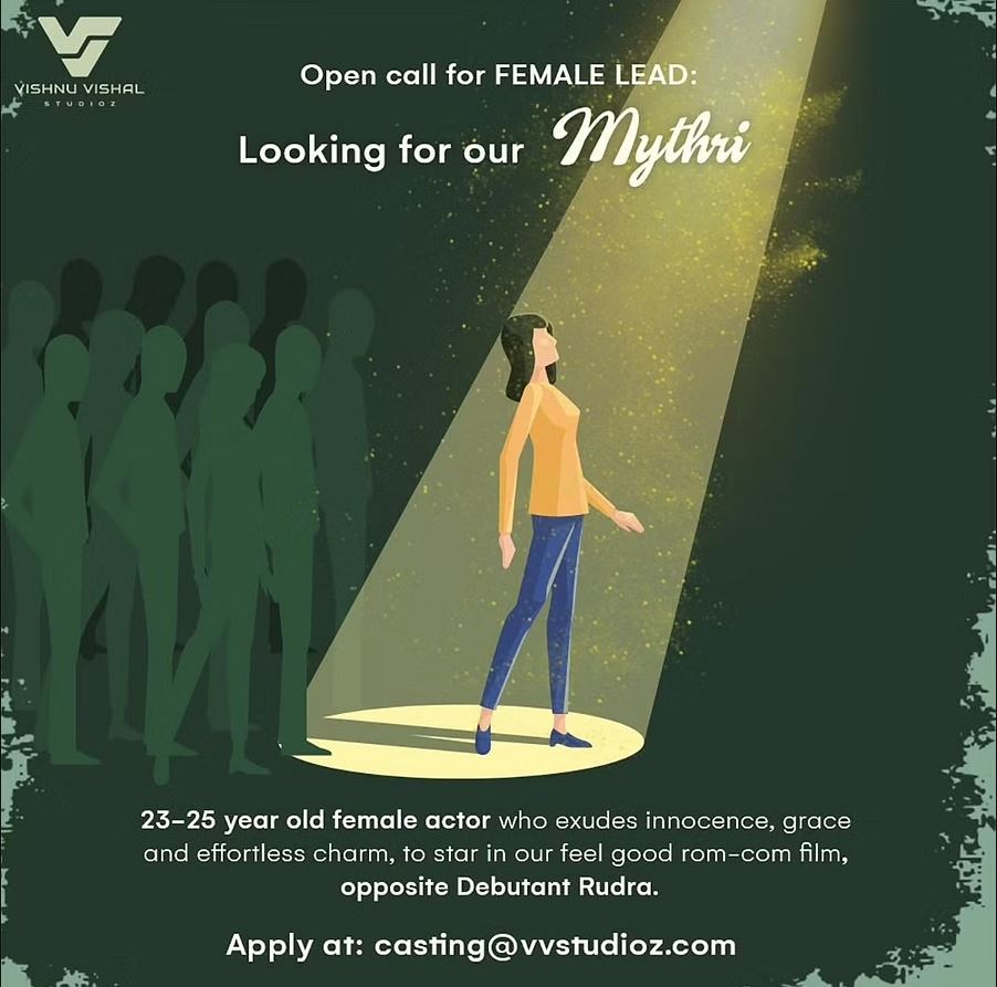 Vishnu vishal advertises for female lead pair for his own brother for the movie