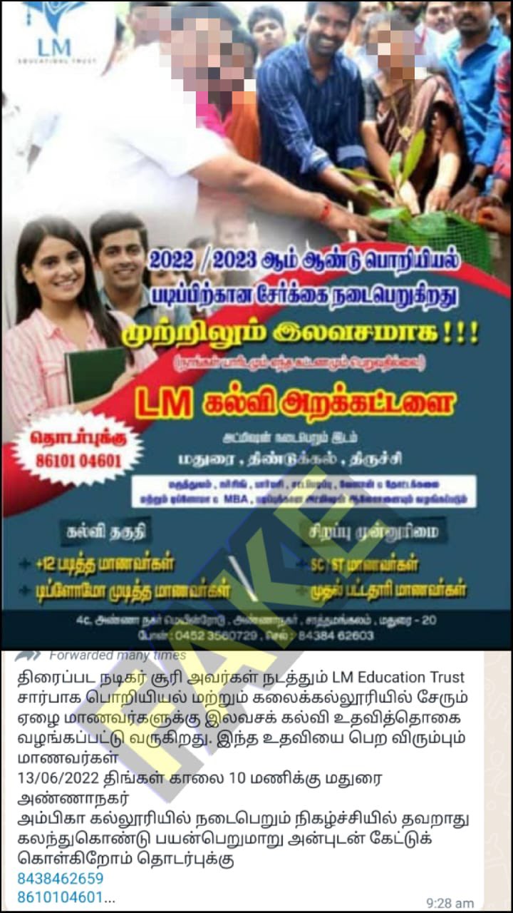 Soori tweets over the fake news rumouring around internet