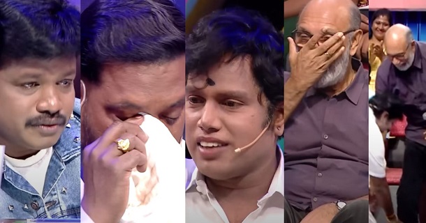 Sathyaraj in kpy champions show for veetla vishesham promotion