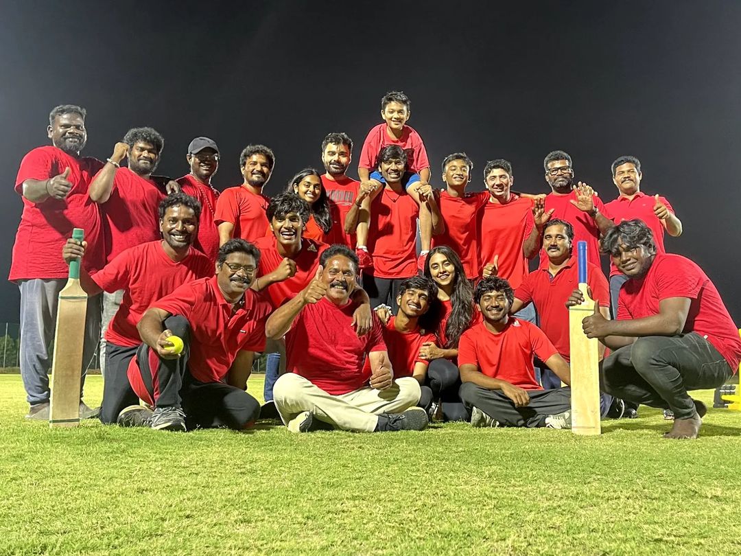 Dhanush playing cricket with his sons photos getting viral