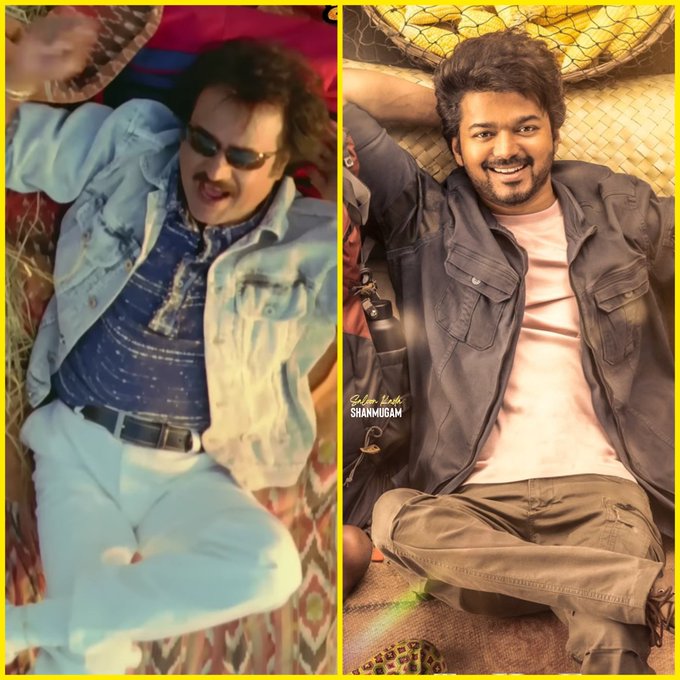 Varisu second look copy from rajini film images getting trolled with memes