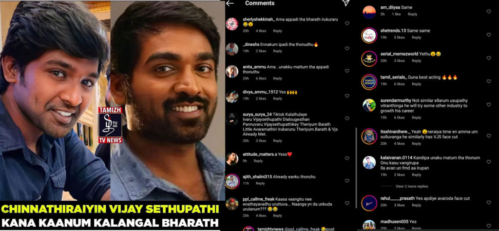 Actor bharath in kana kaanum kaalangal serial look alike vijay sethupathi photos getting viral on social media